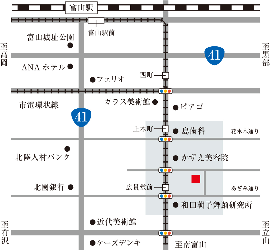 富山駅前周辺地図
